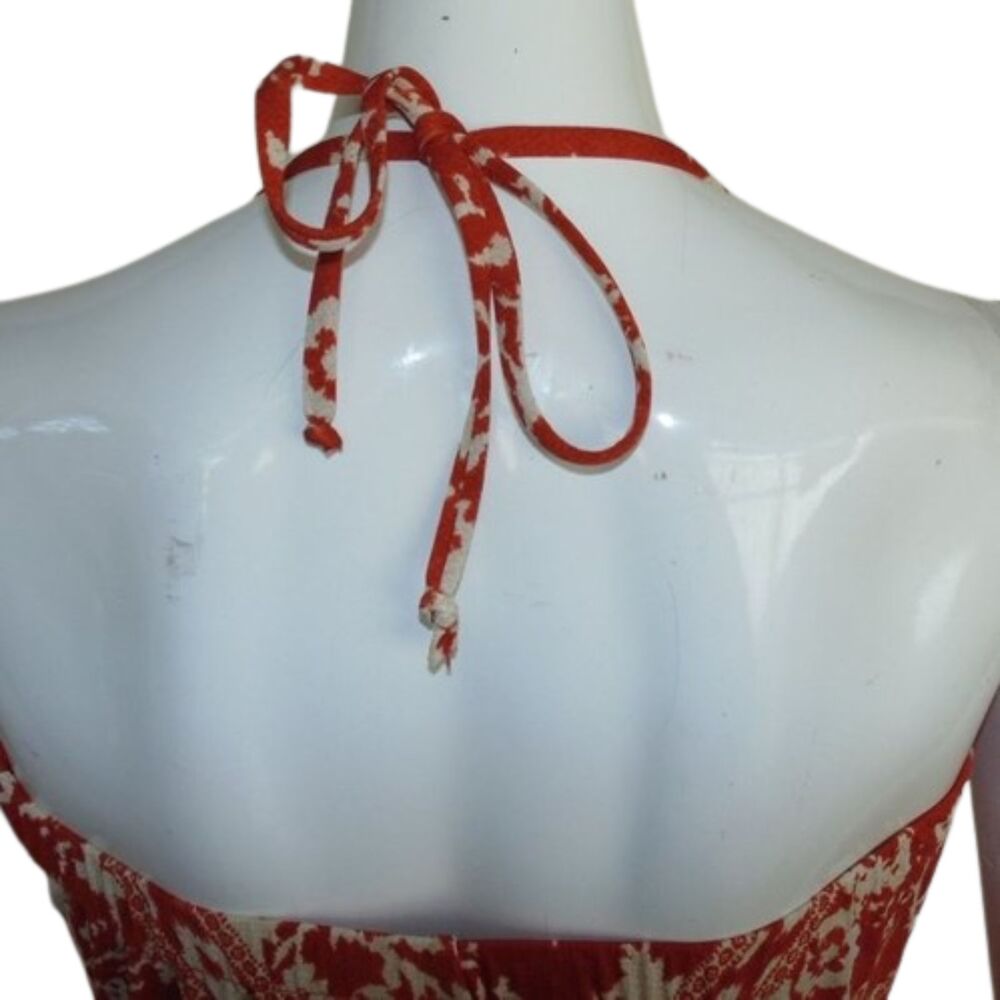 ROBIN PICCONE Jumpsuit, S, Rust Floral, Halter Spaghetti Straps, Wide leg - Picture 9 of 14